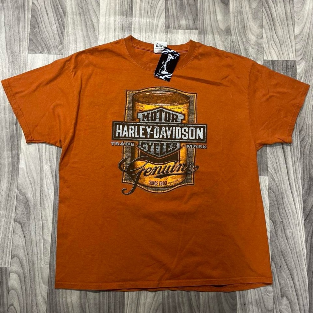 Orange Harley Davidson biker shirt